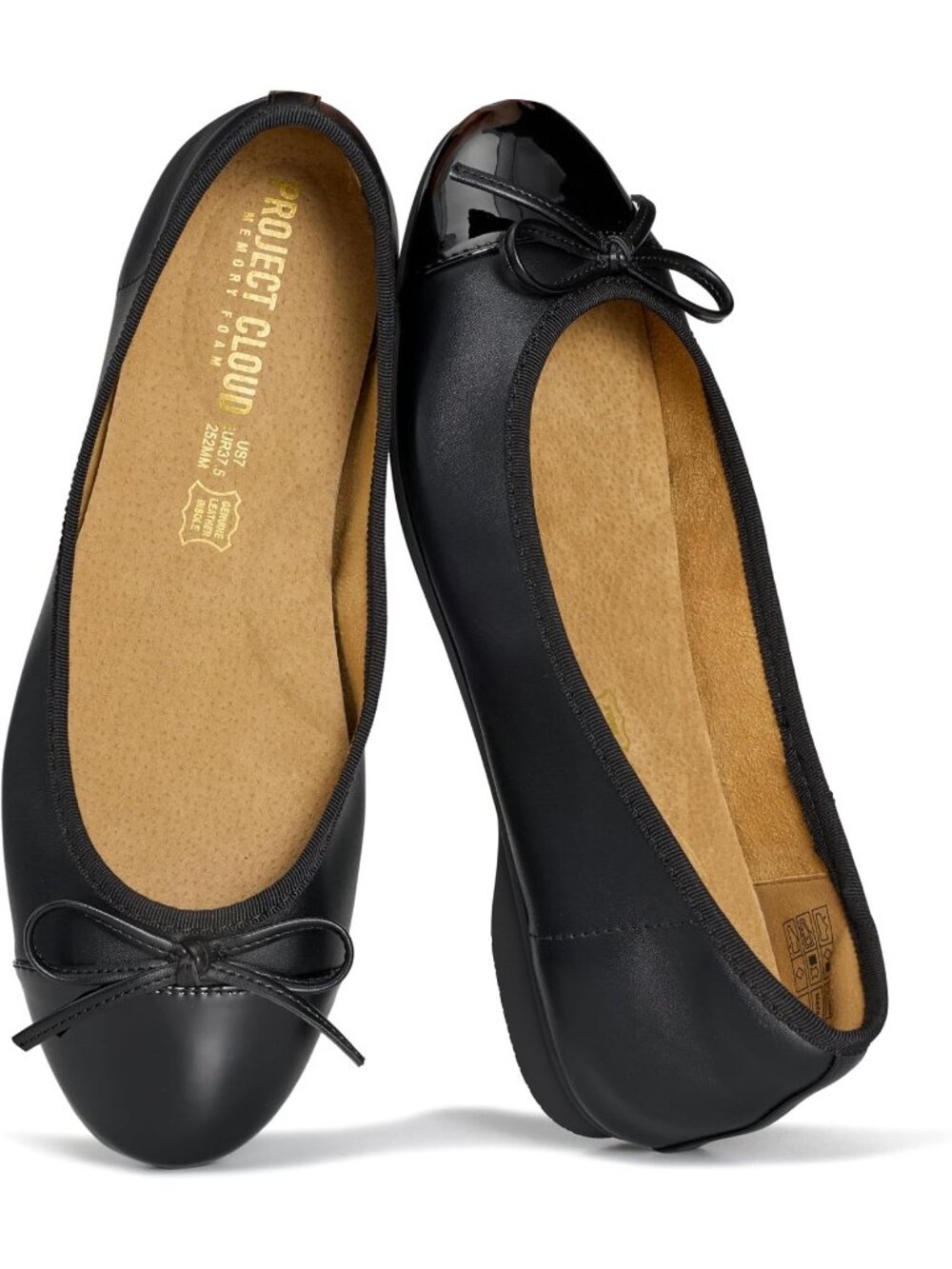 Women's Black Combo Genuine Solid Insole Ballet Lightweight Mary Jane Flat Shoes